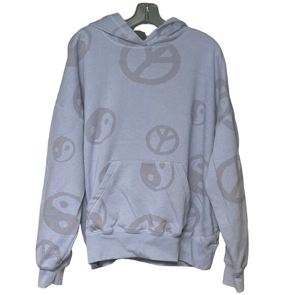 Pac Sun lavender hoodie peace ying yang purple cozy hippie women’s size large - Picture 1 of 4
